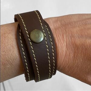Brown Leather Wrap Bracelet